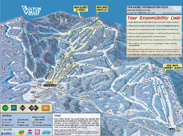Bolton Valley Resort ski trail map