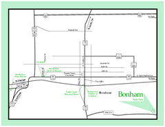 Bonham, Texas State Park Map
