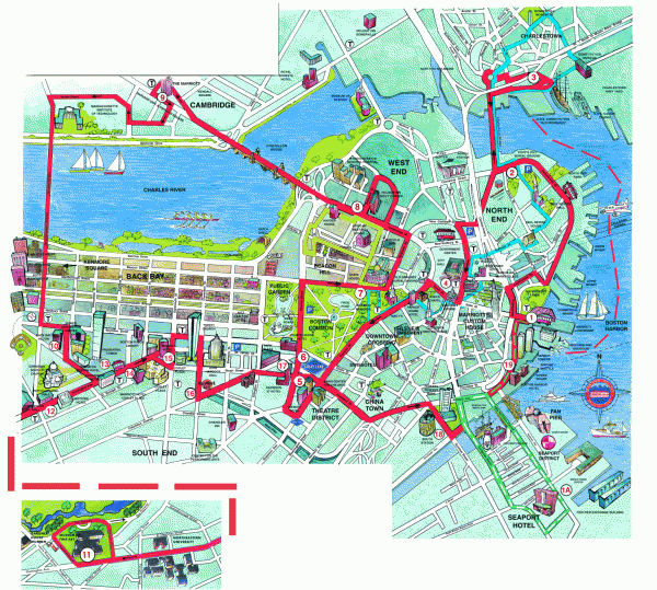 Boston 'Beantown Trolley' map