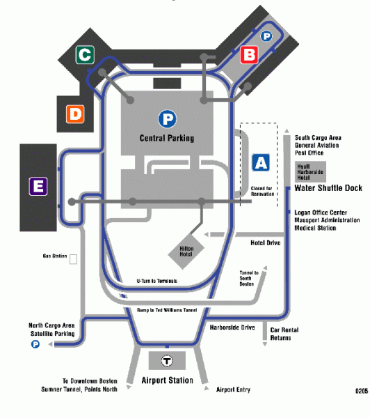 BostonGeneral Edward Lawrence Logan International Airport Map BostonGeneral Edward Lawrence