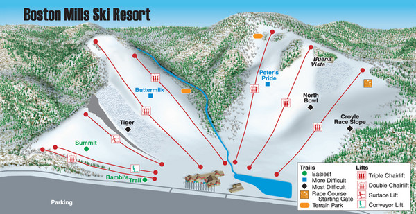 Boston Mills / Brandywine Ski Resort Boston Mills Ski Trail Map