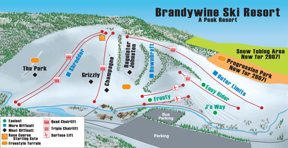Boston Mills / Brandywine Ski Resort Brandywine Ski Trail Map