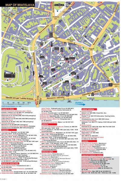 Bratislava Tourist Map