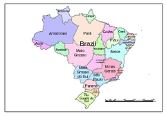 Brazil Map; Editable in Illustrator