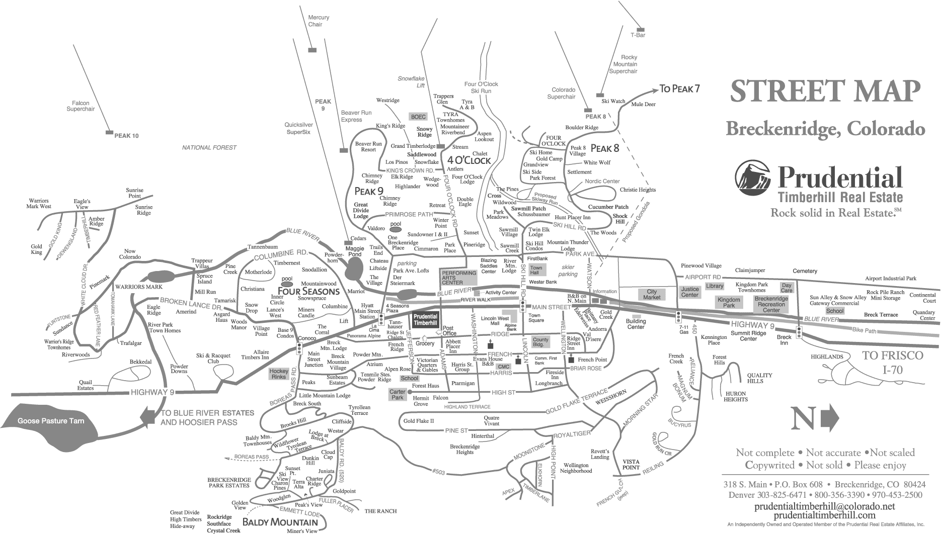 Breckenridge Colorado Downtown Map