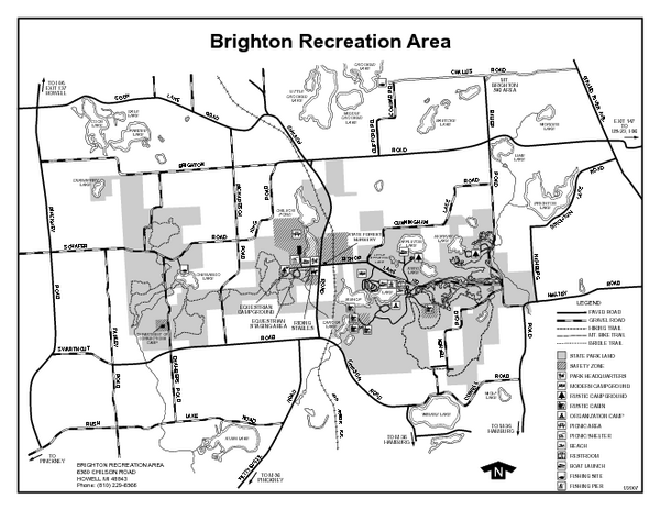 Brighton Recreation Area, Michigan Site Map