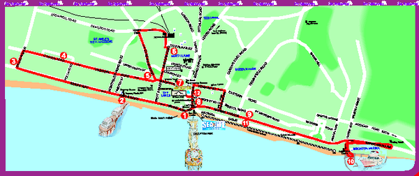 Brighton bus tour map