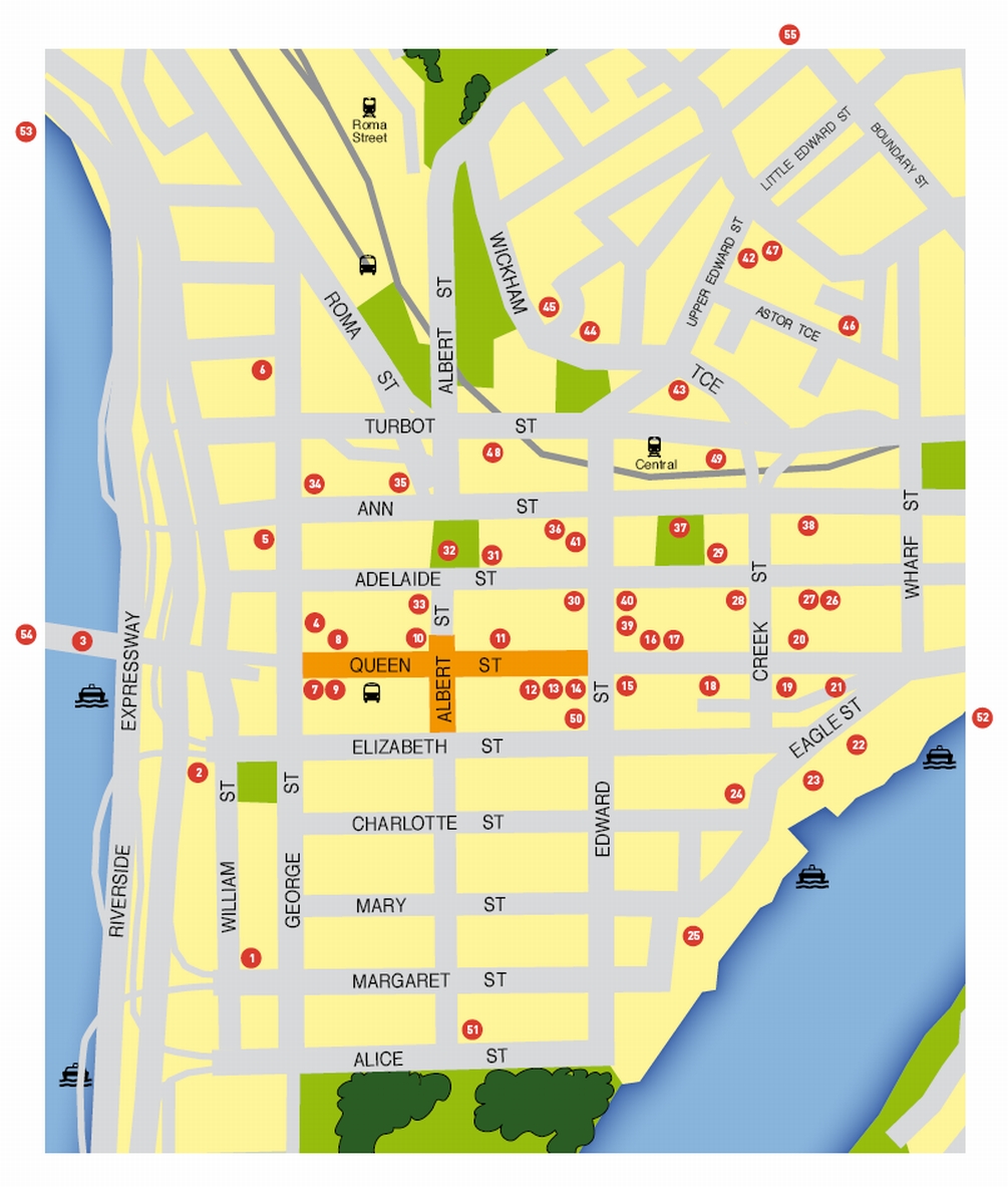 Brisbane City Map - Brisbane Australia • mappery