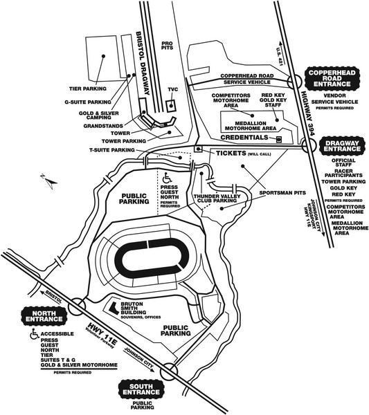 Bristol Dragway Map