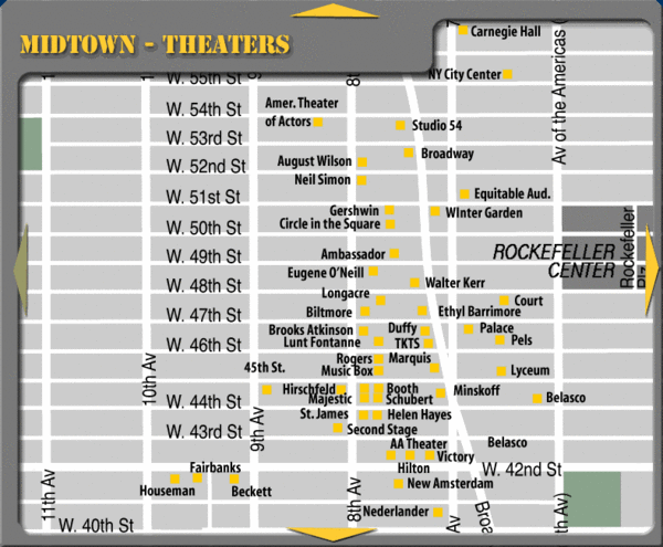 Broadway Theatre New York City Map