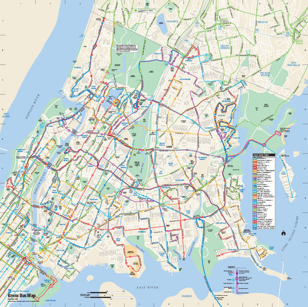 Bronx, New York Bus Map