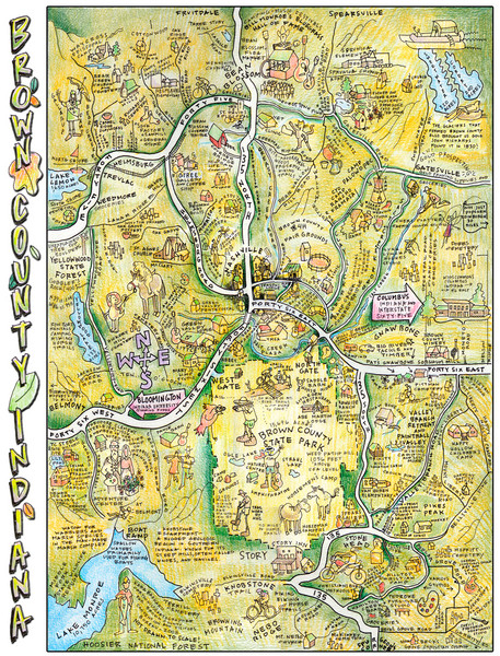 Map Of Downtown Nashville Indiana Brown County Tennessee Tourist Map - Brown County Nashville • Mappery