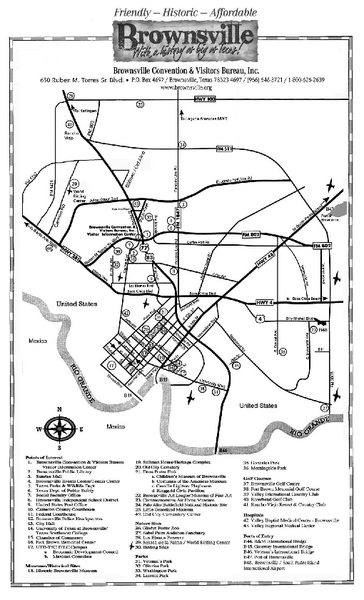 Brownsville Tourist Map