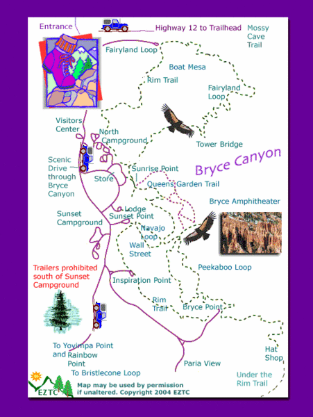 Bryce Canyon National Park Trails Map - Bryce Canyon National Park 