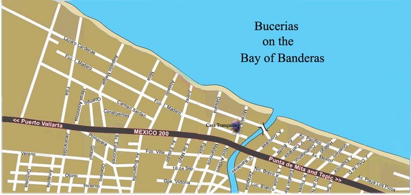 Bucerias, Mexico Tourist Beach Map