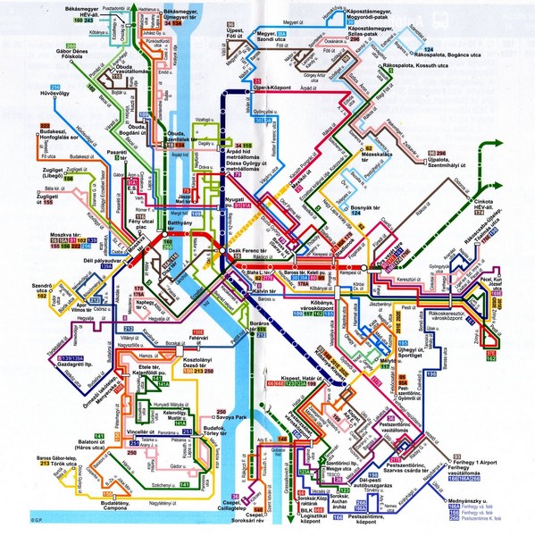 Budapest Public Transportation Map