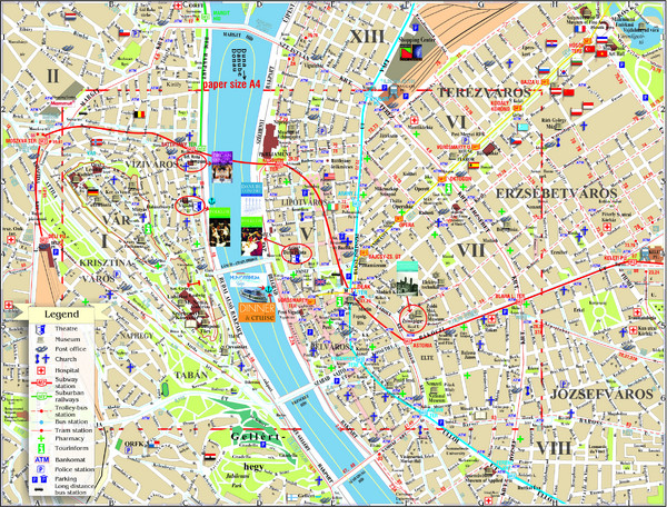 Budapest Tourist Map