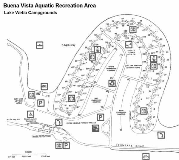 Buena Vista Aquatic Recreation Area Lake Webb Campground Map