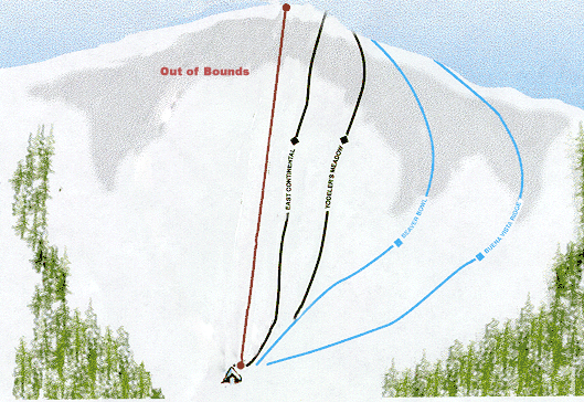 Buena Vista Ski Area Backside Ski Trail Map