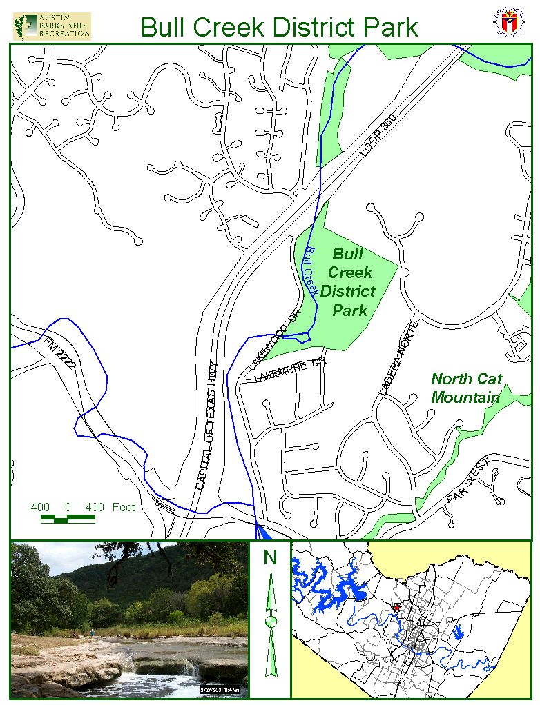 Bull Creek District Park Map 6701 Lakewood Dr Austin • mappery