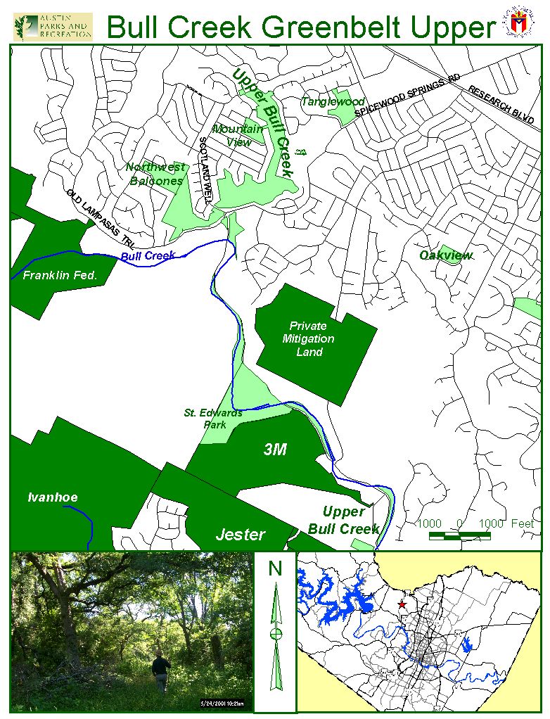 Bull Creek Greenbelt Upper Map 7806 N Capital of Texas Highway Austin