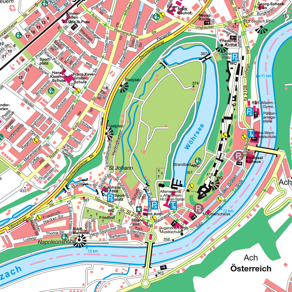 Burghausen Tourist Map - Burghausen Germany • mappery