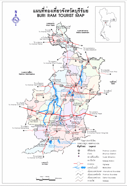 Buri Ram Thailand Tourist Map