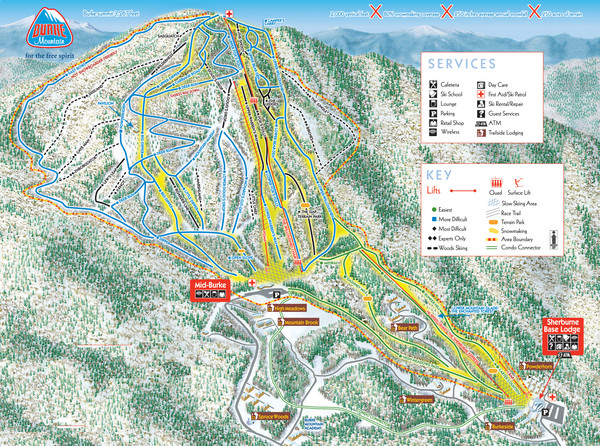 Burke Mountain Ski Trail Map