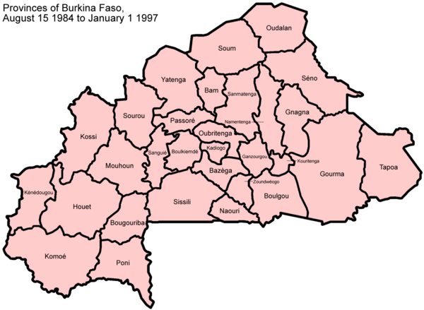 Burkina Faso Provinces Map