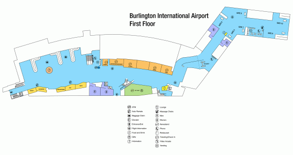 Burlington International Airport Terminal Map