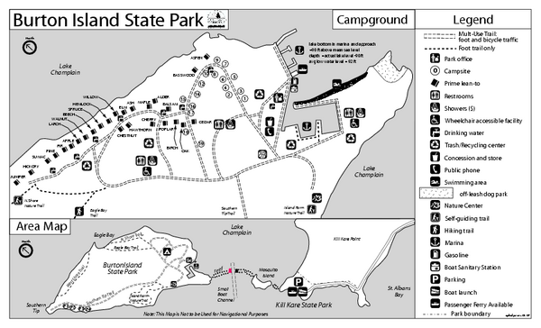 Burton Island State Park map