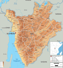 Burundi Physical Map Burundi Physical Map