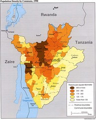 Burundi Population Density Map