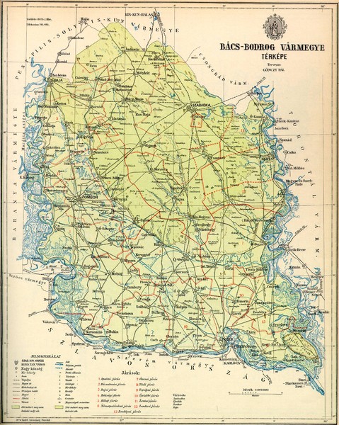 Bács-Bodrog vármegye Map