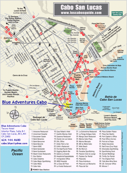 Cabo San Lucas Tourist Map