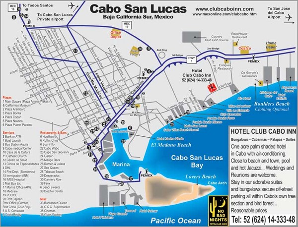 Cabo San Lucas Tourist Map