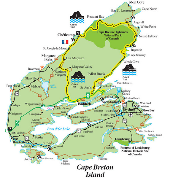 Nova Scotia Snowmobile Trail Map Cabot Trail Map - Cape Breton Island Nova Scotia • Mappery