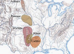 Caddoan Languages in 17th and 18th Century Texas Map