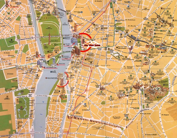 Cairo, Egypt Tourist Map