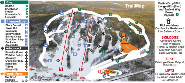 Calabogie Peaks Ski Trail Map