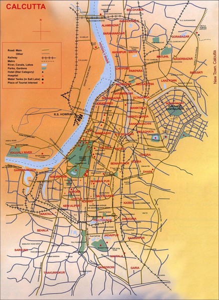 Road Map Of Kolkata Calcutta City Map - Calcutta India • Mappery