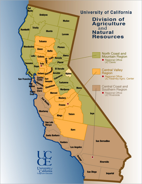 California Agricultural Region Map California Mappery