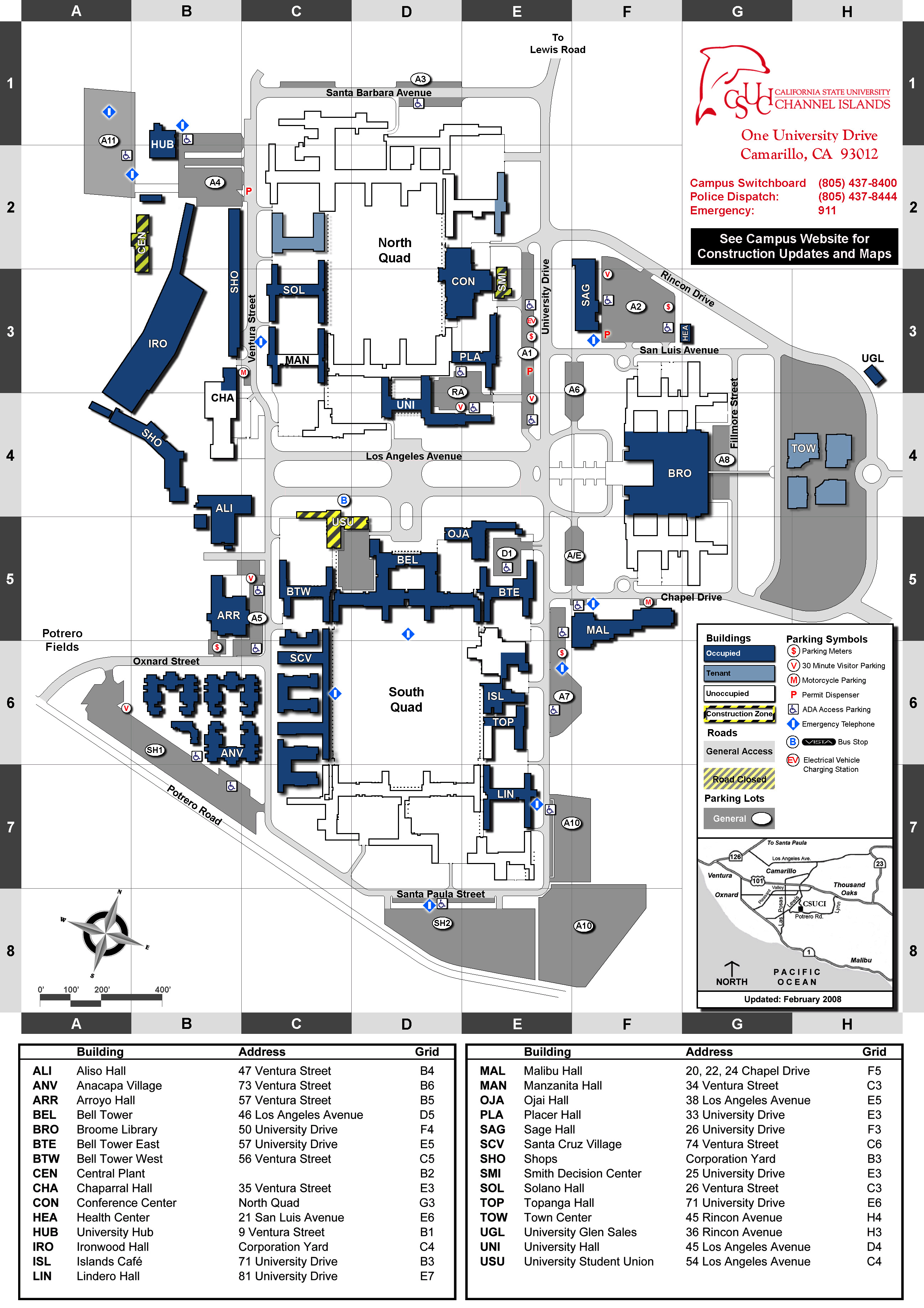 California State University Channel Islands Campus Map One