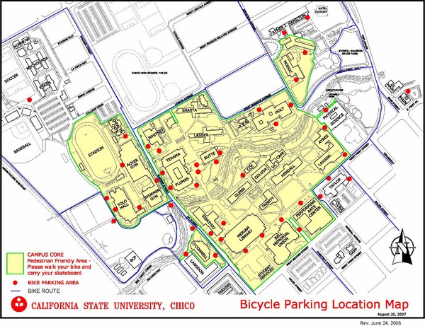 Csu Chico Campus Map California State University Chico Bike Parking Map - Chico California Usa •  Mappery
