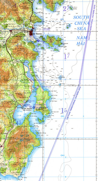 Cam Ranh Bay Topo Map