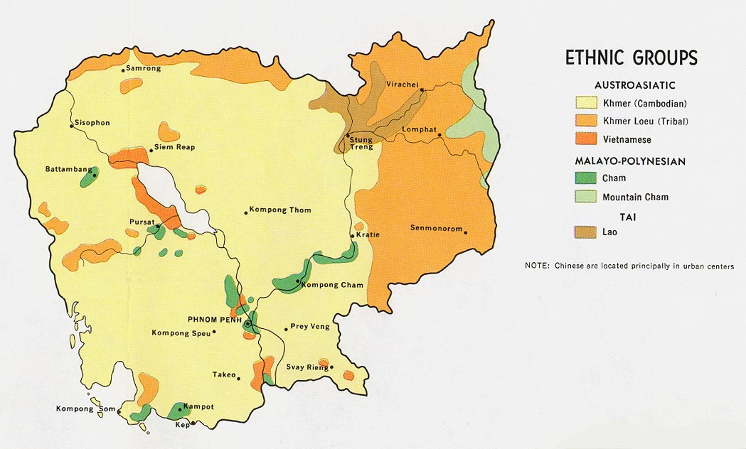 Cambodia Ethnic Groups Map Cambodia • mappery