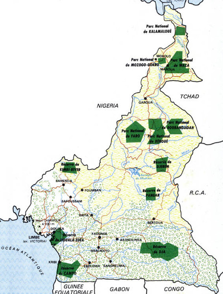 Cameroon parks Map