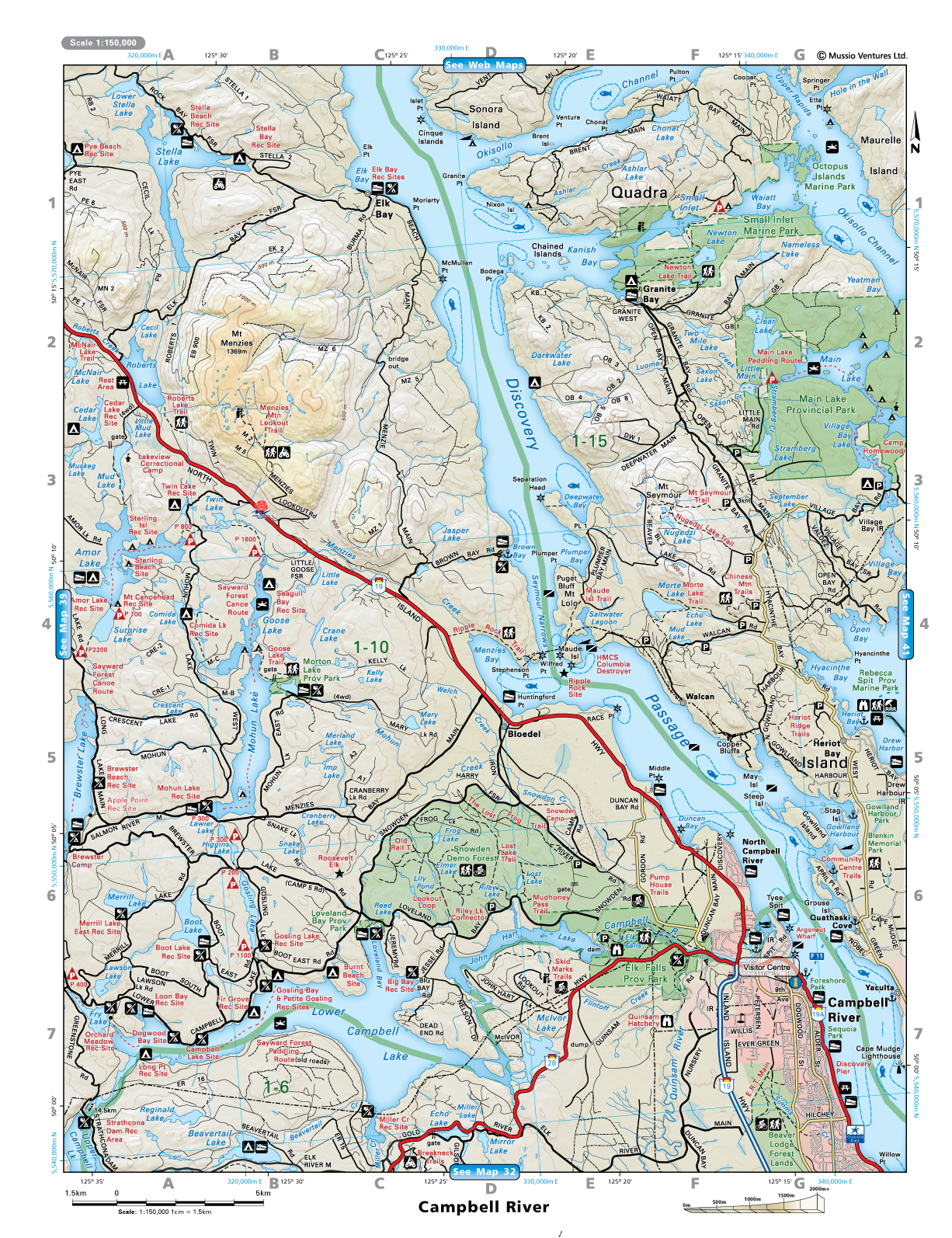 Campbell River Map Vancouver Island Campbell River Area Map - Bloedel • Mappery