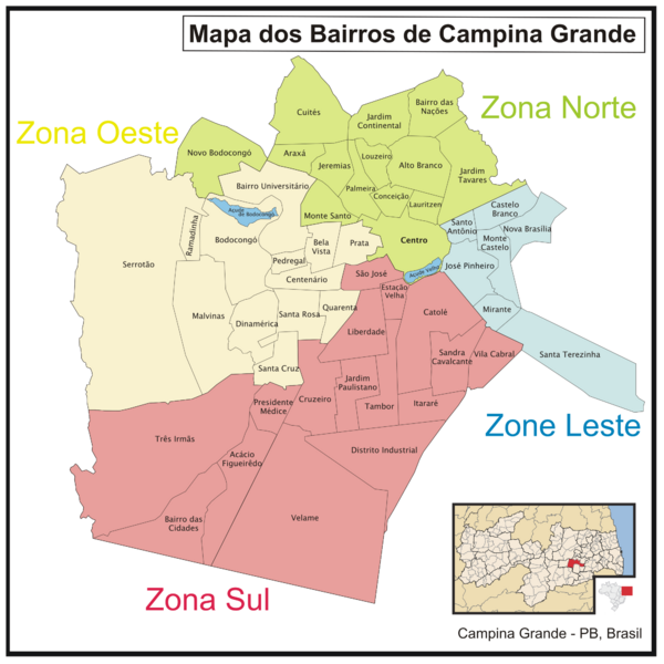 Campina Grande Neighborhood Map