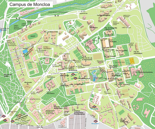 Campus de Moncloa of Complutense University Map